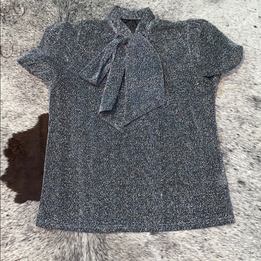 Sparkly Big sleeve big bow top